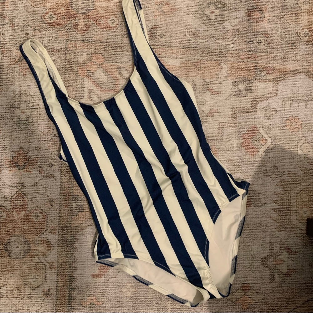 Solid and Striped one piece suit